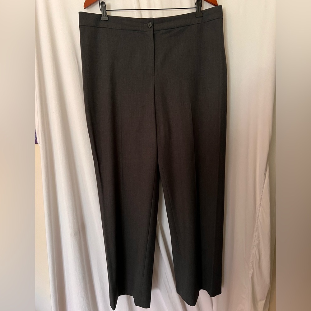 Jones New York Charcoal Gray Straight-Leg Dress Trousers